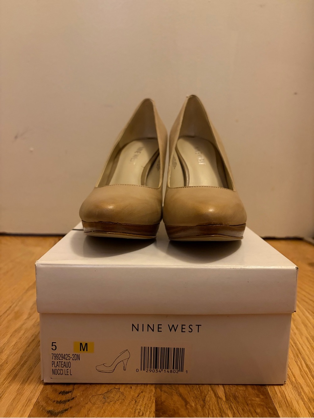 Nine West Beige Platform Pumps